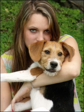 Amandine et sa chienne Inna.